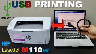 HP LaserJet M110we Setup with USB Data cable, Printing Video.