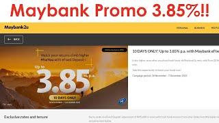 Maybank Online Fixed Deposit Promo 3.85% !! RM 20,000 test