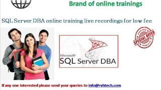 SQL Server DBA online training live recordings for low fee