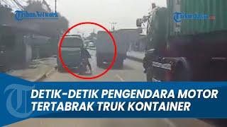 DETIK-DETIK SEORANG PEREMPUAN TERLINDAS TRUK TRAILER SAAT HENDAK MENYALIP