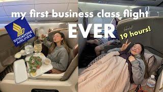 My Entire FIRST Business Class Experience! NEW YORK to SINGAPORE | 19 hours on Airbus A350 ️