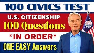 100 Civics Test Questions and Answers (One Easy Answer) for US Citizenship Interview Naturalization