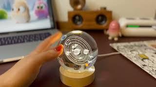 The Solar System│3D Laser Engraving Crystal Ball Lamp