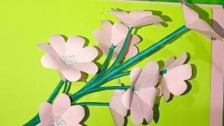 how to make easy paper flower craft #papercraft