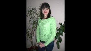 70. Ажурный ментоловый джемпер из ALIZE BABY WOOL