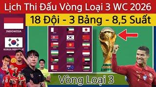  Lịch Thi Đấu Vòng Loại 3 World Cup 2026 Khu Vực Châu Á | Indonesia Muốn Giành 1 Trong 8,5 Suất