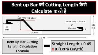 Bent up Bar Cutting Length Calculation || Crank bar Length || cutting length of Steel in slab