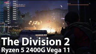 The Division 2 AMD Ryzen 5 2400G Vega 11 iGPU OC - Gameplay Benchmark Test