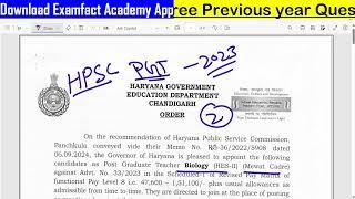 HPSC PGT 2023 Apointment order release for Mewat cader PGT Biology with station allotted letter