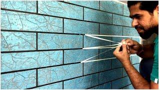 Texture wall crack design | Brick easy texture design | metallic blue design | new texture design