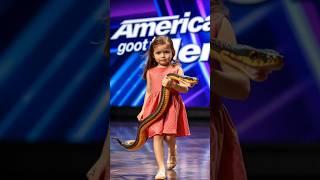 Cute Girl turns into a Snake, American got talent magic   #animalfusion #ai #agt #magic #fusion