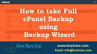 How to take Full cPanel Backup using Backup Wizard