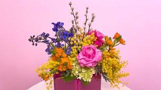 Neon Bright Flower Arrangement