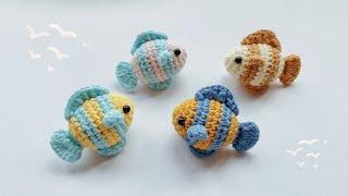 How to Crochet Cute Fish Keychain｜Crochet Tutorial｜Step by Step｜Keychain Crochet Pattern