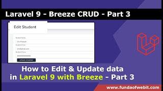 Laravel 9 Breeze CRUD 3: How to Edit and Update data in laravel 9 with Breeze Components