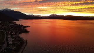 A drone over the lake of Zug