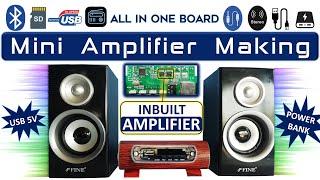 Bluetooth, USB, FM Radio & Aux with 5+5 Watt Audio Amplifier module. | Mini amplifier making.