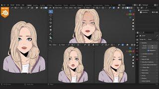 How I made Webtoon girl into 3d -【 Blender 3.4】