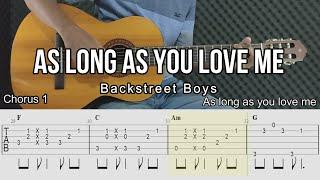 Backstreet Boys - As Long As You Love Me Fingerstyle Guitar Cover ( Tab + Chords + Lyrics )