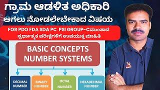 Number System suresh manvi sir vao pdo pc psi kas ias fda sda govt exams | computer class | ksp