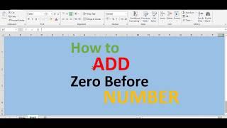 How to add zero before number in excel