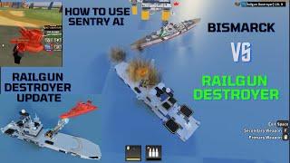 Sentry AI and Railgun Destroyer Update in Military Tycoon Roblox ( MILITARY TYCOON ROBLOX )