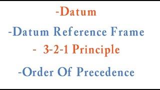 Tutorial 7: Datum,Datum Reference Frame & 3 2 1 Principle