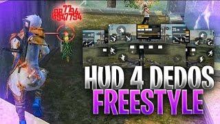 LOS MEJORES HUD BRASILEÑO A 4 DEDOS  Nivel EMULADOR | Garena Free Fire