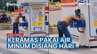 VIRAL Pria ini Keramas Pakai Air Minum PAM Jaya Disiang Hari