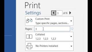 Microsoft Word not printing selected pages when page numbering is set to Page 1 of 9 Fixed