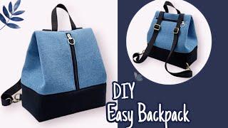 DIY Cara Membuat Tas/Easy Backpack/Cute Backpack/Simple Backpack Tutorial & Pattern