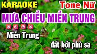 Karaoke Mưa Chiều Miền Trung Tone Nữ Nhạc Sống | Huỳnh Lê