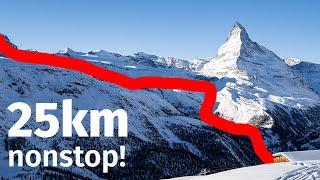 World’s Longest Ski Run: Nonstop Descent (25km) in Zermatt