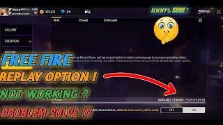 Free Fire Replay Option Not On Problem Solve |Current Device Doesn't Support On This Feature Problem