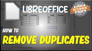 LibreOffice How To Remove Duplicates
