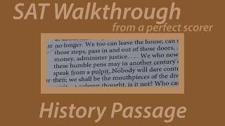 SAT History passage FULL WALKTHROUGH from a 1600 scorer