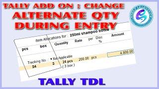 #How to change alternate quantity in tally prime ! Change Alternate Qty during Entry ! Self Learning