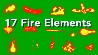 17 Fire Elements FX Green Screen Animated Green Screen || Everything Green