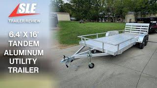 6.4' x 16' All Aluminum Utility Trailer Dual Axle Straight Deck