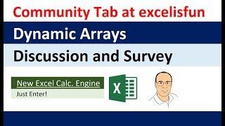 Dynamic Array Discussions in excelisfun Community Tab: Charts?, Append Totals? Big Data?