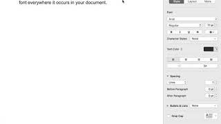 Pages on Mac Change Font and Font size