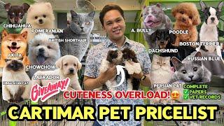 APRIL 2023 UPDATED CARTIMAR PET PRICELIST + GIVEAWAY! CUTE & PURE BREED PUPPIES **MUST WATCH**