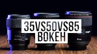 35mm vs 50mm vs 85mm Lens comparison for video - How Bokeh/Depth of field is affected..