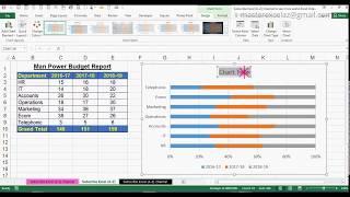 How to Create 2D 100% Stacked Bar Chart in MS Office Excel 2016