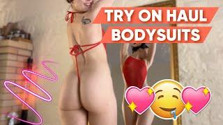 Michelle Changing Clothes Swim Bodysuits Red vs. Black | See-Through Sheer Try On Haul