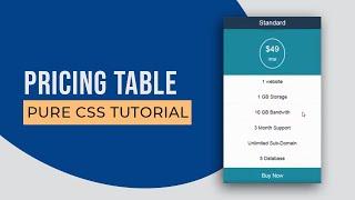 How To Create Pricing Table Using HTML And CSS | Basic Price Plan Design