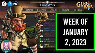 Gems of War - Guild Wars GREEN Attack for the Week of January 2, 2023