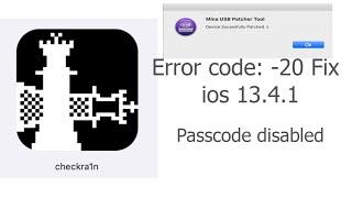 Checkra1n error code -20 mina USB Patcher 100% Fix full tutorial bypass icloud iphone SE ios 13.4.1