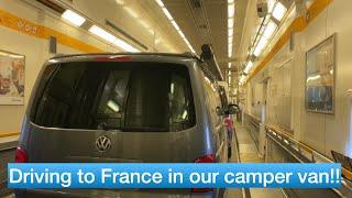 Driving from England to France via Euro tunnel in our VW Campervan