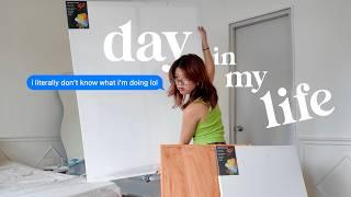 day in my life as a full-time artist // new projects, shop updates, post-grad crisis